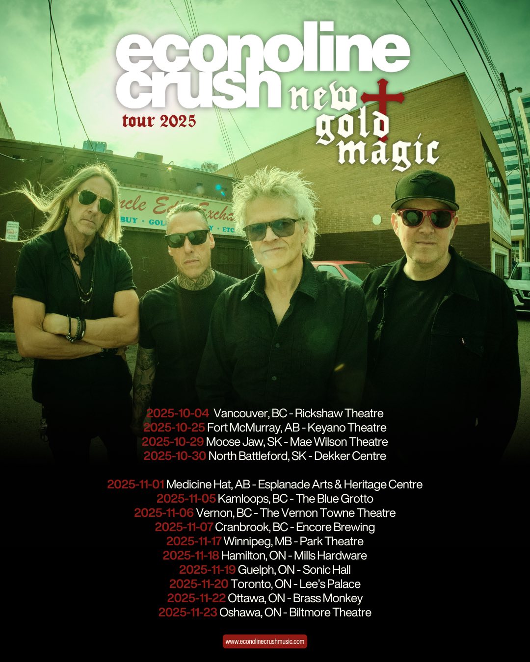 Econoline Crush New Gold Magic Tour and Like A Rollin' Thunder Tour Poster 2025-2026